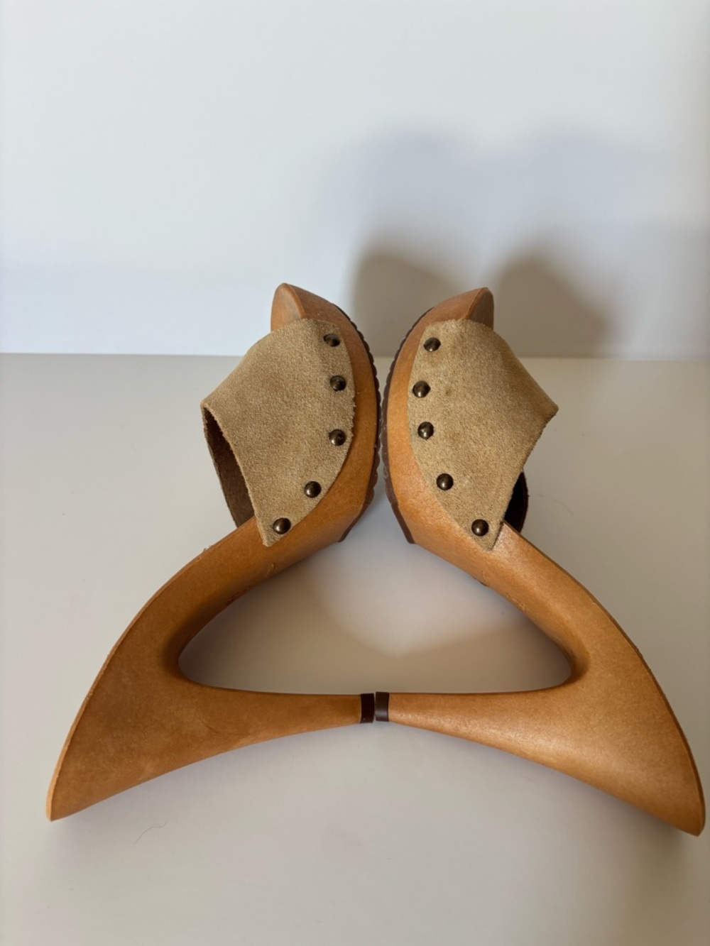 Candies Viviana Tan Suede Open-Toe Mules size 7 - Picture 4 of 7